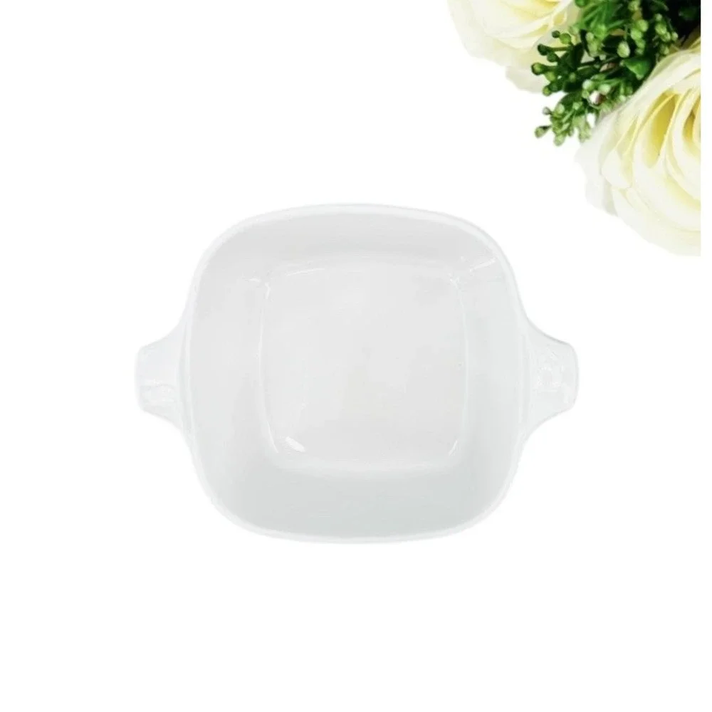 Vintage CorningWare Baking Dish White Blue Cornflower Square P-43-B 2 3/4 Cup